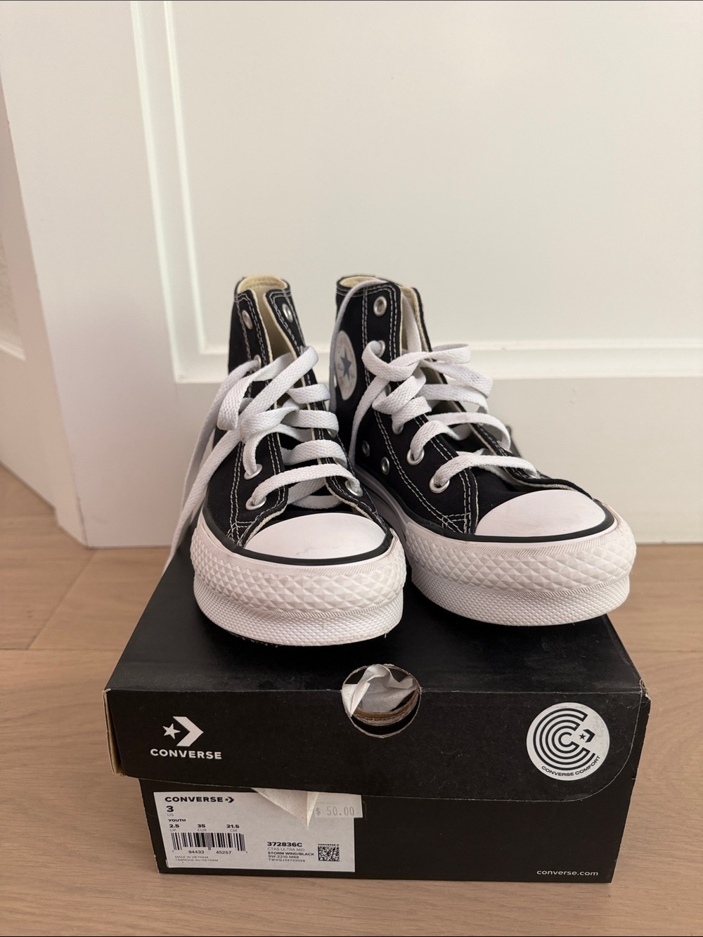 Converse Black and White Classic High Top Sneakers